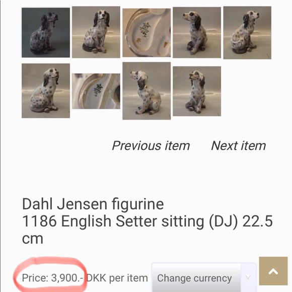 Antique English Setter Statue by Copenhagen Denmark 1186. - Picture 7 of 11